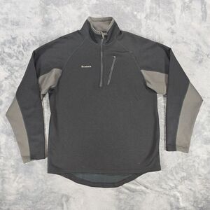 SIMMS 1/4 Zip Thermal Midlayer Pullover Mens M Black Fishing Dragonfgly Anglers